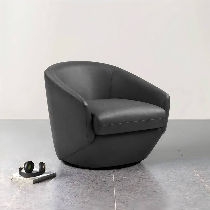 Upholstered Swivel Barrel Chair Accent Chair