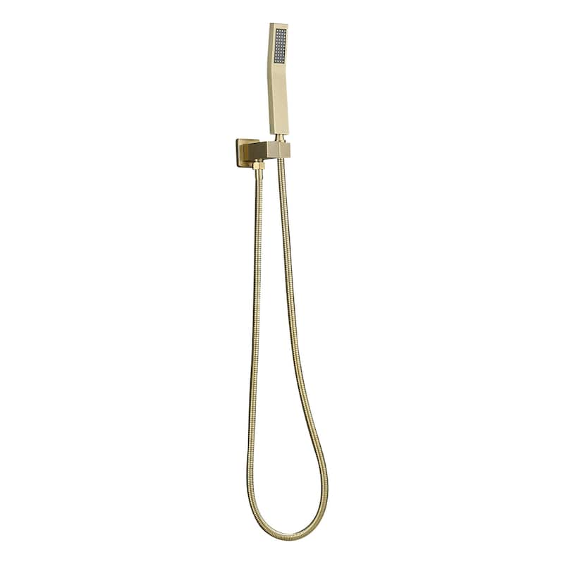 10-inch Brushed Gold Wall Mount Dual Shower Head Hand Shower Set