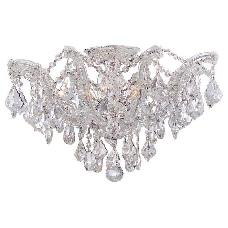 Maria Theresa 5 Light Clear Crystal Chrome Semi-Flush Hand Cut - 19'' W x 11.5'' H - 19'' W x 11.5'' H