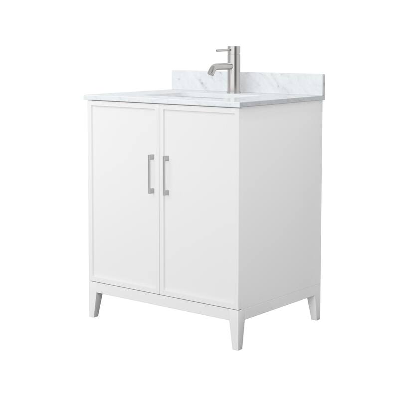 Wyndham Collection WCH717130S-CM-UNSMXX Elan 30" Free Standing Single - White / Brushed Nickel Hardware