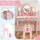 preview thumbnail 7 of 9, Costway Kids Vanity Princess Makeup Dressing Table Chair Set w/