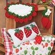 preview thumbnail 2 of 2, Strawberry Trio Mini Hooked Spring & Summer Accent Pillow, 6" x 12"