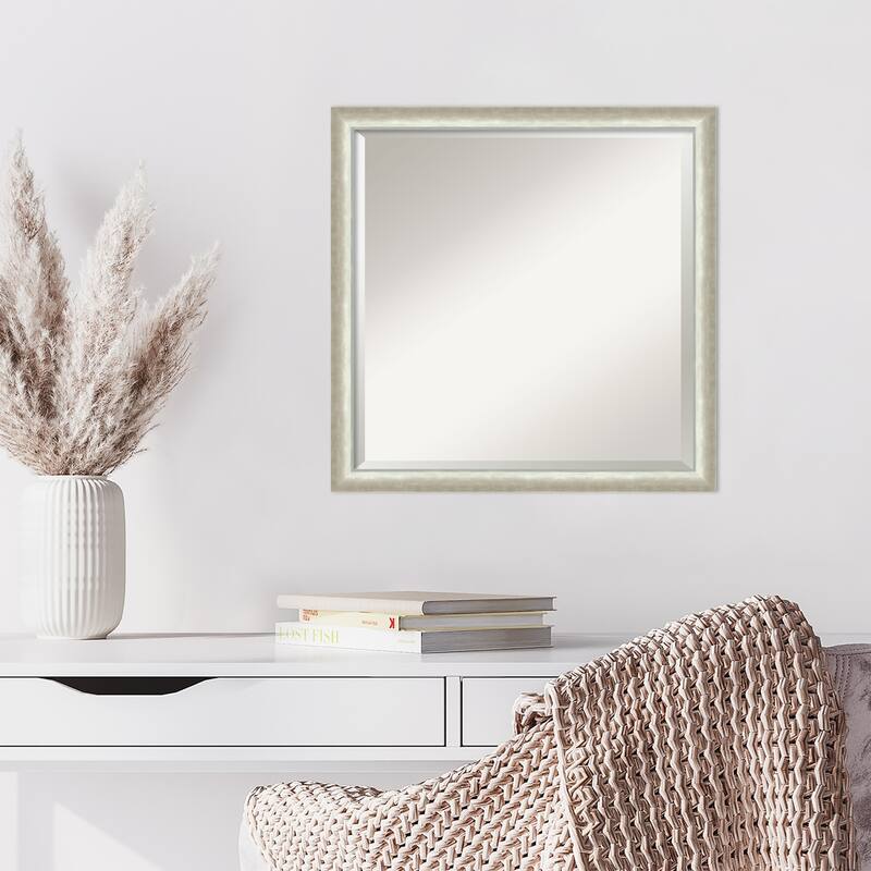 Two Tone Beveled Wood Framed Wall Mirror