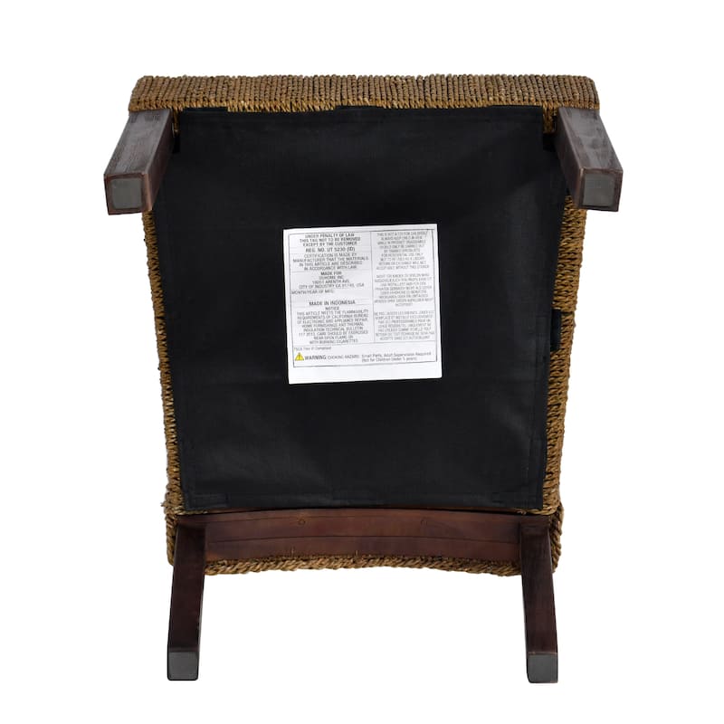 Bohemian 18.7" Wide Weave Seagrass Rattan Dining chairs with High Back - 18.7"W x 20.5"L x 36"H