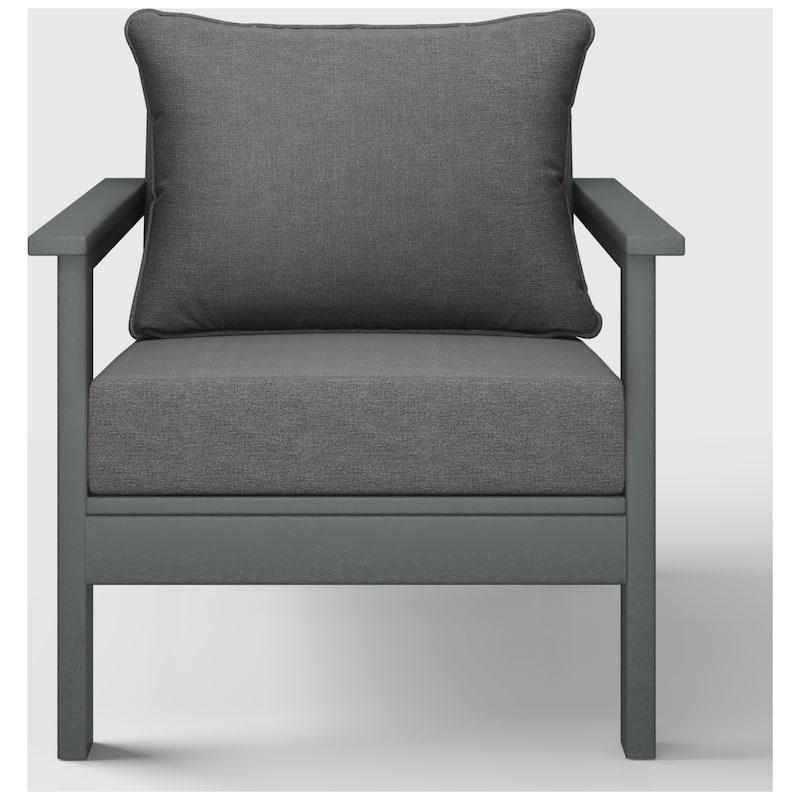 Birchwood All Weather HDPE Outdoor Patio Gray Deep Seating Conversation Set With Cushions (2-Piece)