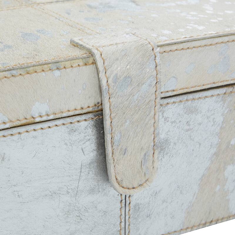 Silver MDF Glam Box (Set of 2) - S/2 14", 17"W