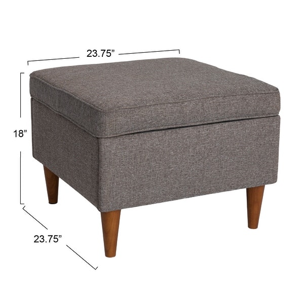 dimension image slide 2 of 3, Atley Upholstered Ottoman with Storage and Solid Wood Legs