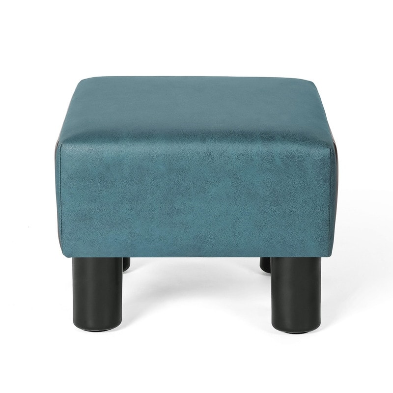 Adeco Footrest Small Square Ottoman Fabric Modern Seat Chair Footstool
