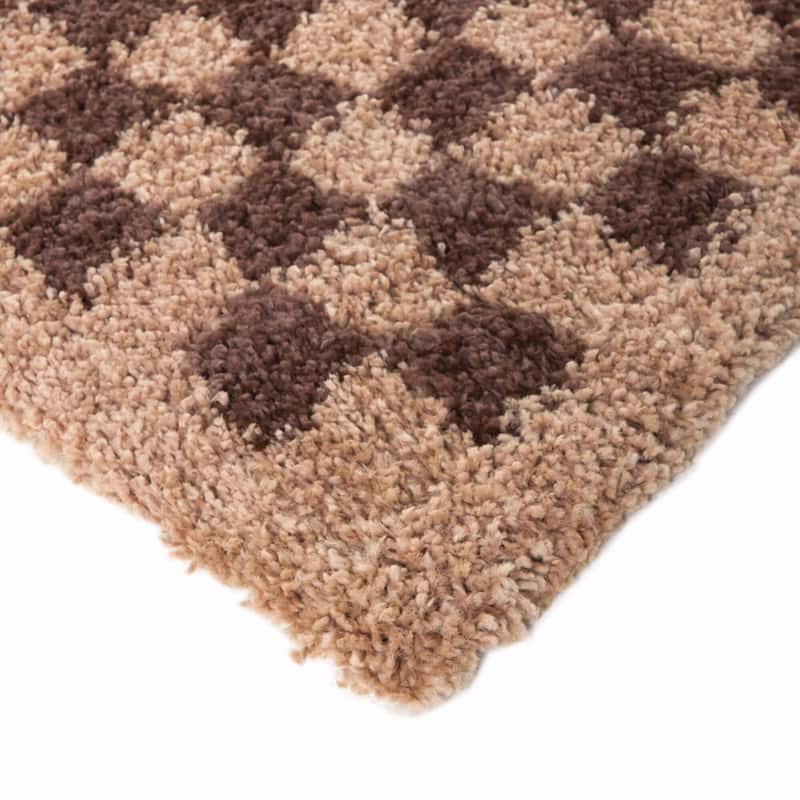 Covey Plush Checkered Thick Shag Area Rug