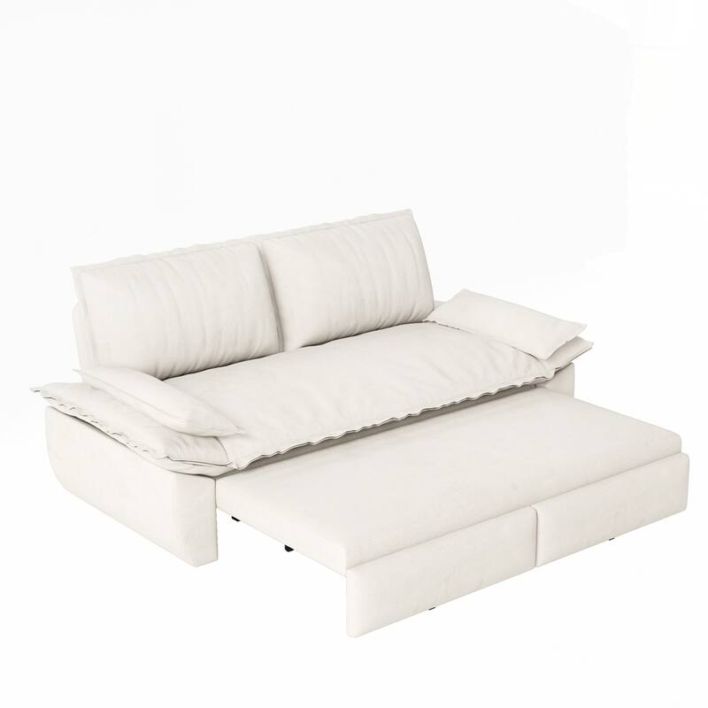 Convertible Sleeper Sofa Multi-Functional Velvet Loveseat Bed