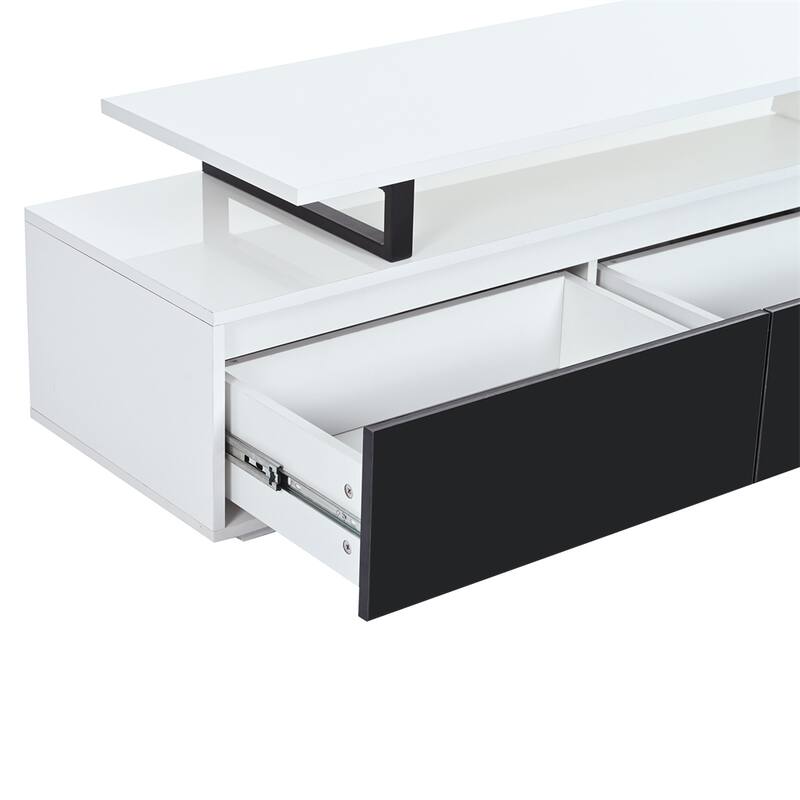 Modern Minimalist Rectangle Extendable TV Stand,TV Cabinet/Drawers