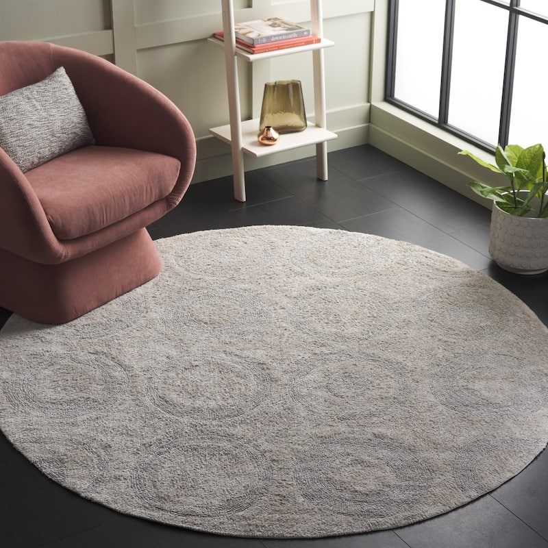 SAFAVIEH Hand-Woven Easy Care Michell Modern & Contemporary Cotton - 6' Round - Grey - Round