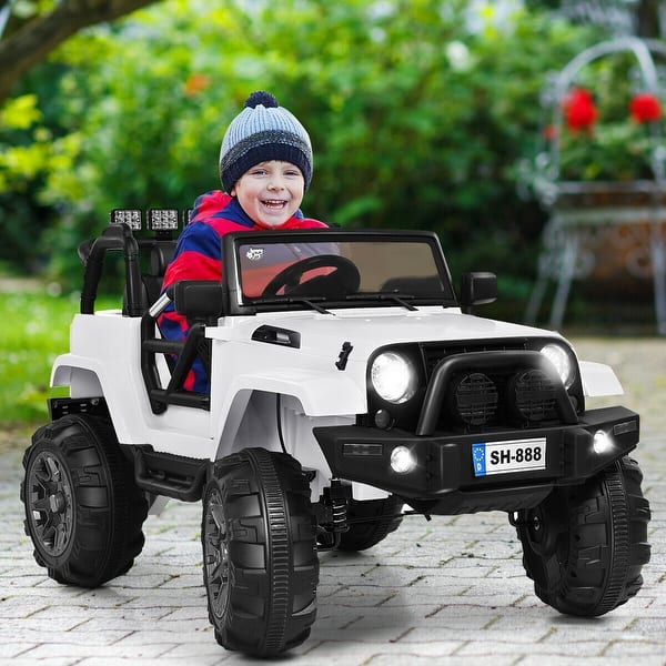 Costway 12V Kids On Truck Car w/ Remote Control MP3 Music LED - 46.5''x31''x29'' - Overstock - 27758284
