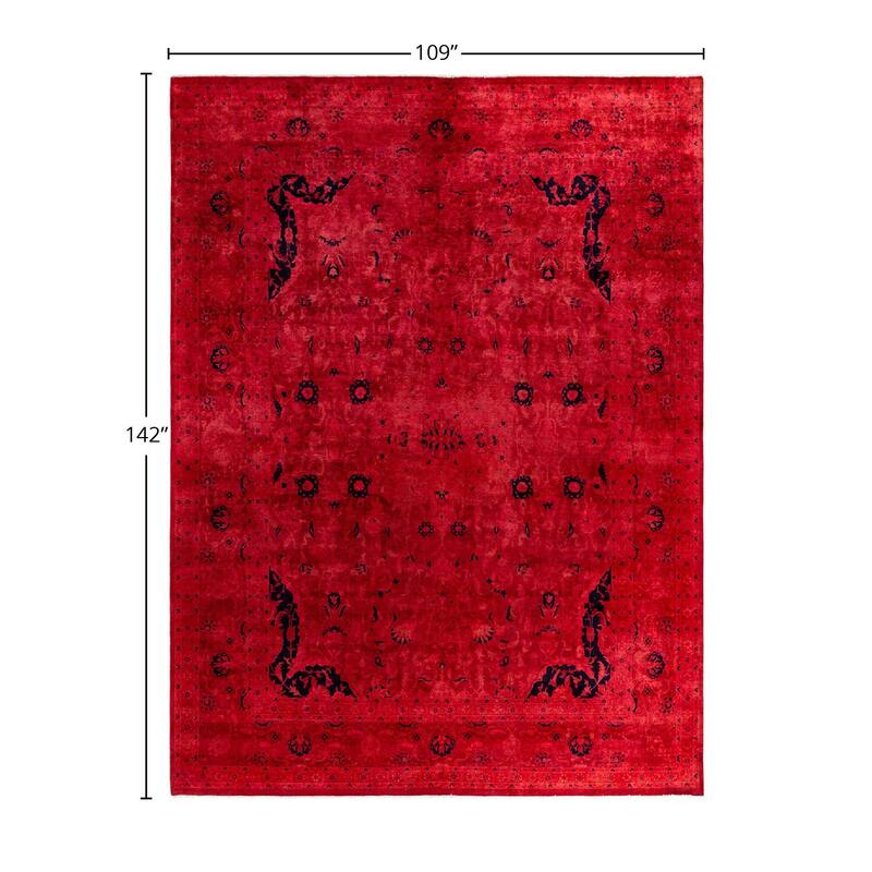 Contemporary Overdyed Wool Hand Knotted Area Rug - 9' 1" x 11' 10"