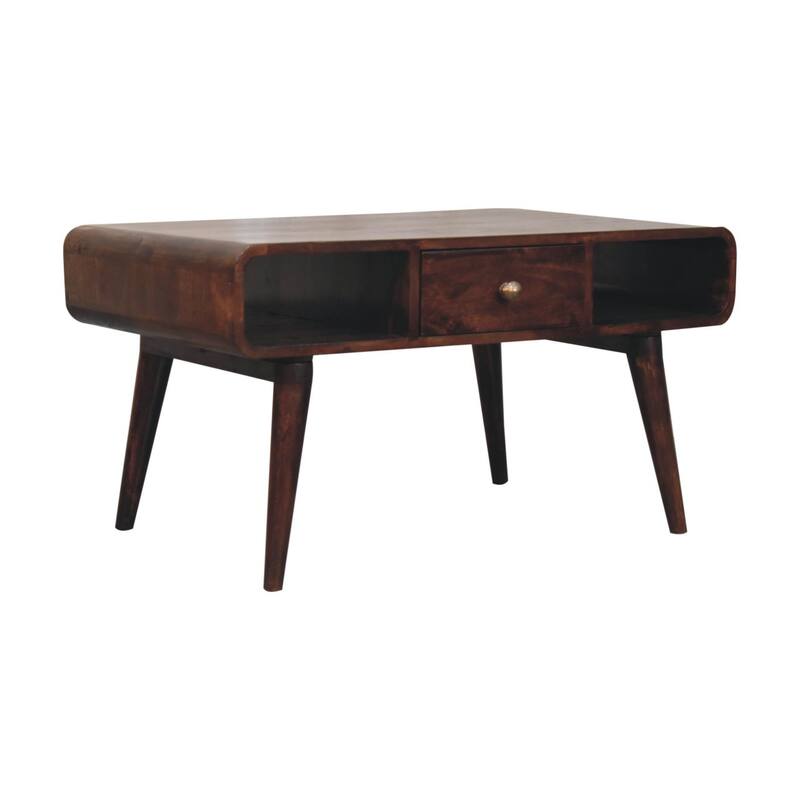 Artisan Furniture Solid Wood Curved California Walnut Coffee Table