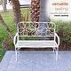 preview thumbnail 16 of 20, Alpine Corporation Daisy Metal Garden Bench, White