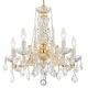 preview thumbnail 1 of 7, Maria Theresa 5 Light Clear Crystal Gold Mini Chandelier - 20'' W x 19'' H 20'' W x 19'' H
