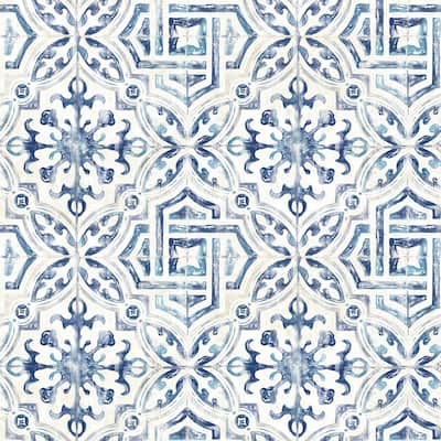 Tiles Eureka Sonoma Charcoal Spanish Tile 33' L X 20.5" W Wallpaper Roll