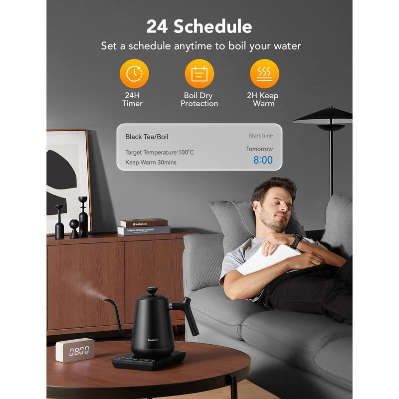 Smart WiFi Electric Kettle with LED Display, Variable Temperature