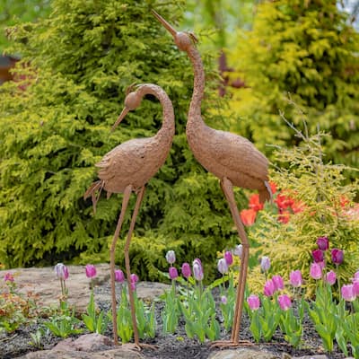Set of 2 Small Dancing Rusty Herons