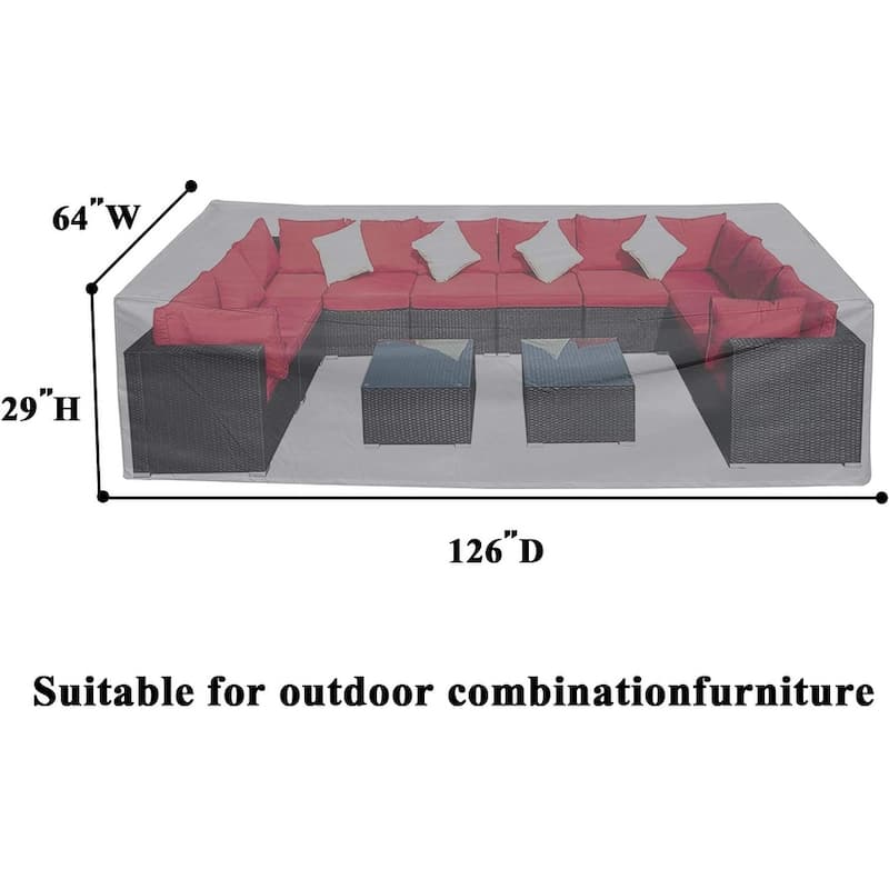 Patio Furniture Covers Fits for 12 Seats Rectangular Outdoor Table