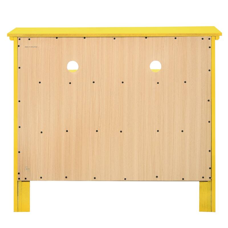 4-Drawer Wooden TV Media Chest - 42" - Yellow