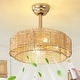 preview thumbnail 2 of 21, 19.69'' Boho Rattan Caged Ceiling Fan