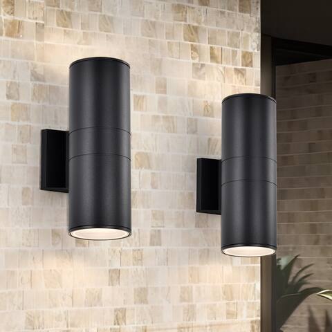 Modern Outdoor Porch Light Patio Light in 2 Lights Wall Sconce 2 Pack