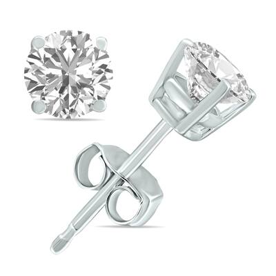 Marquee 3/4 Carat TW Lab Grown Diamond Round Solitaire Stud Earrings in 14K White Gold