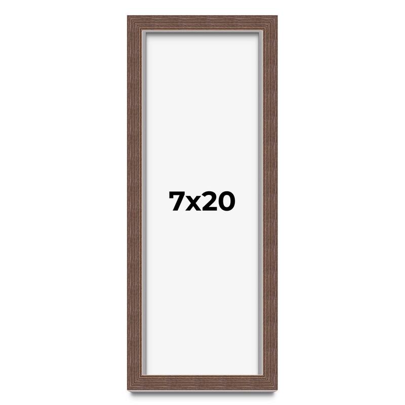 7x20 Shadow Box Frame Brown | 1.125 inches Deep Real Wood Rustic