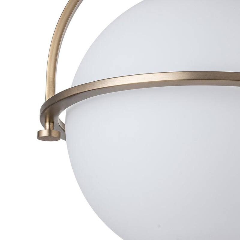 1-Light Frosted Glass Wide Globe Semi Flush Ceiling Light - 13in