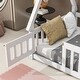 preview thumbnail 11 of 21, Twin Size Pine Tent-shaped Floor Bed with Guardrails & Door