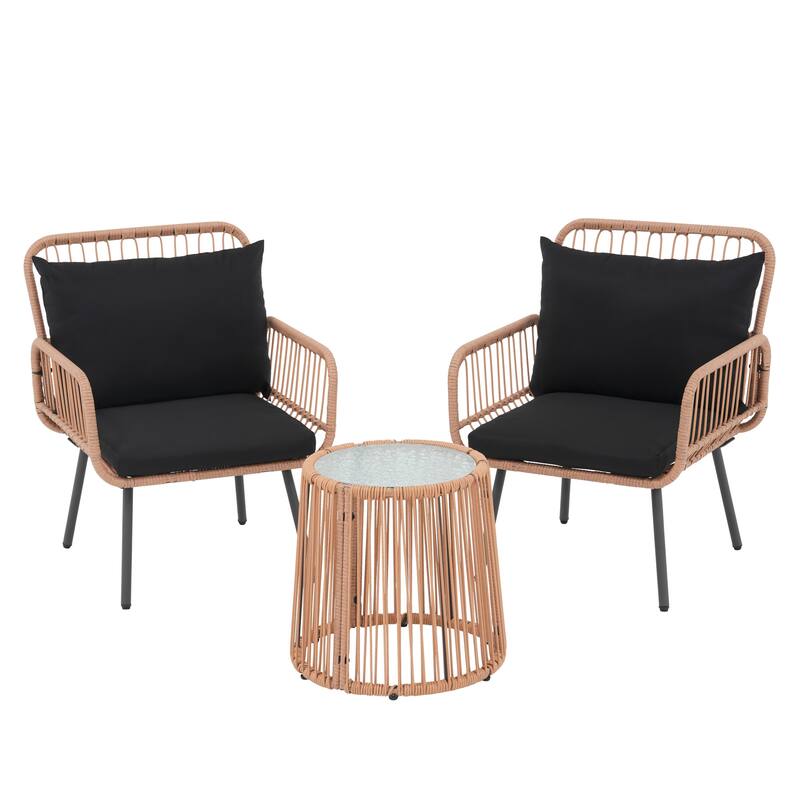Outdoor 3 Piece Metal Patio Furniture Set Set Sofa