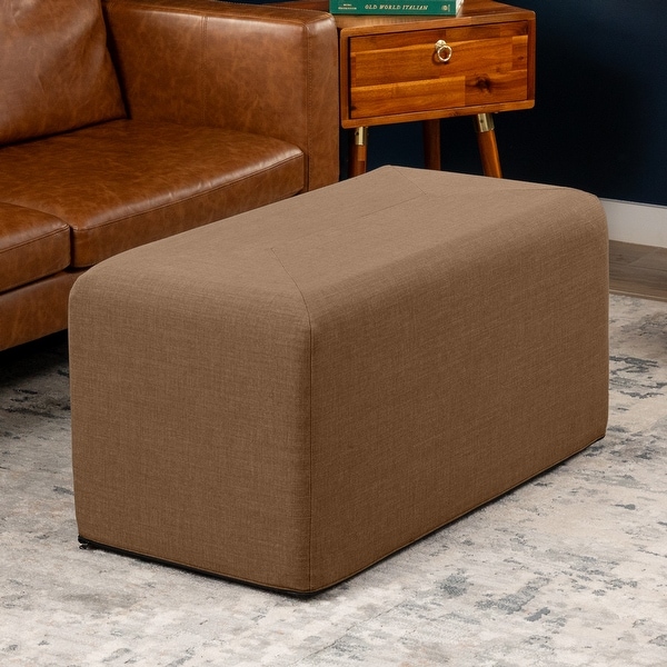 Jaxx Monroe Square Foam Ottoman with Stain Resistant Performance
