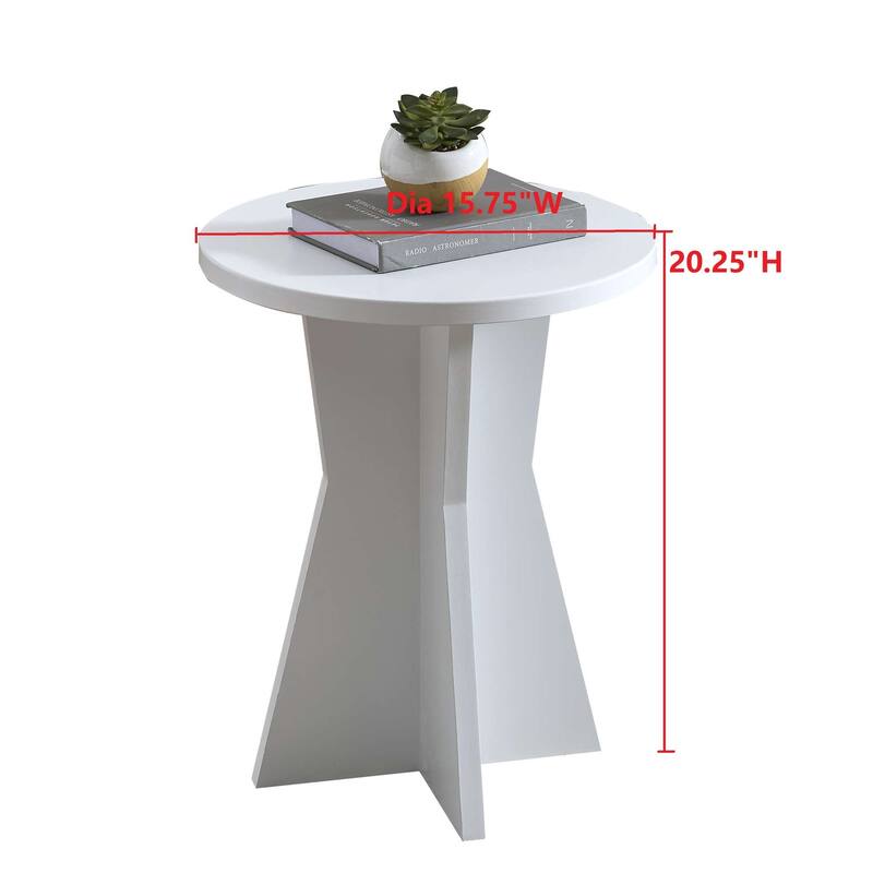 Adam Contemporary Wood Pedestal Accent Side Table