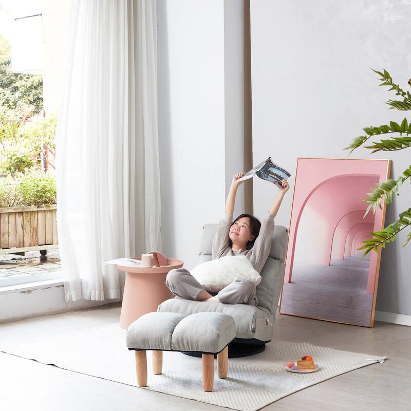 Single Sofa Reclining Chair Lazy Sofa Tatami Balcony Reclining Chair Leisure Sofa Adjustable Chair
