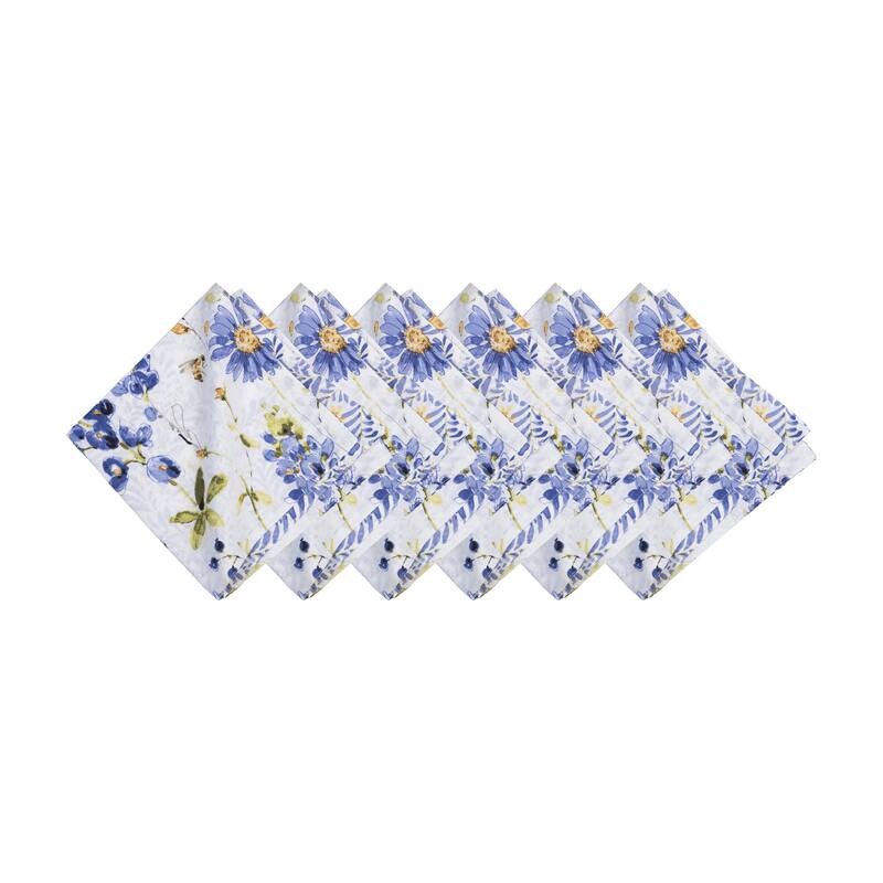 20" Lovely Blues Floral Napkins