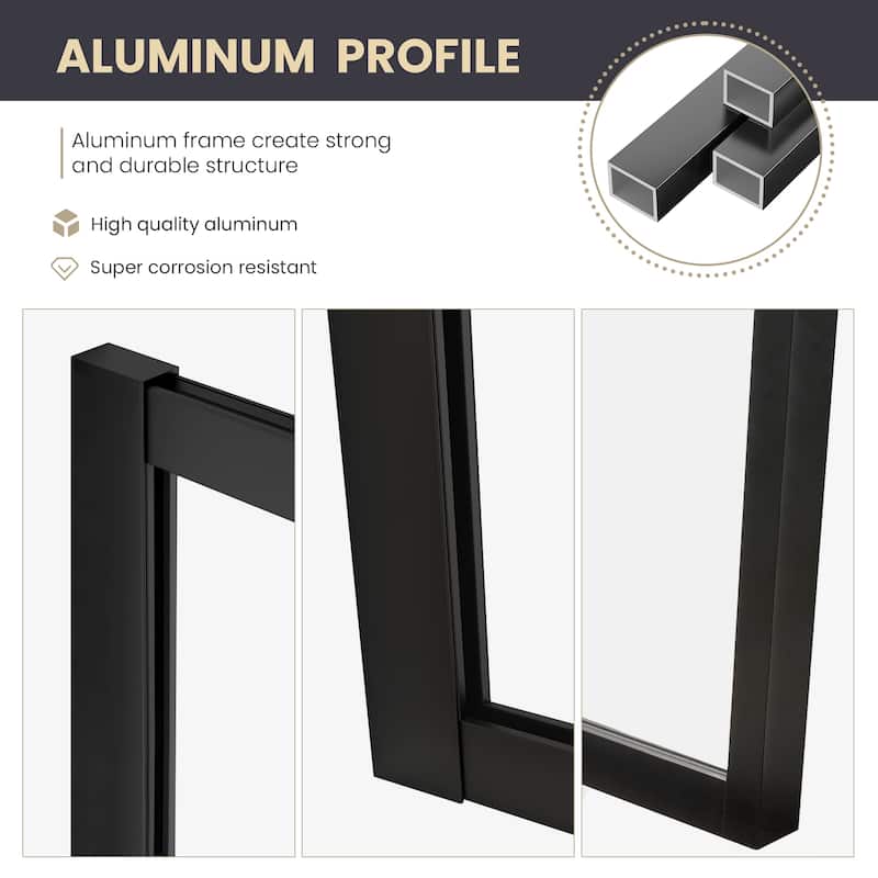 Puente Fixed Single Glass Panel Framed Shower Door - 34" W x 78" H