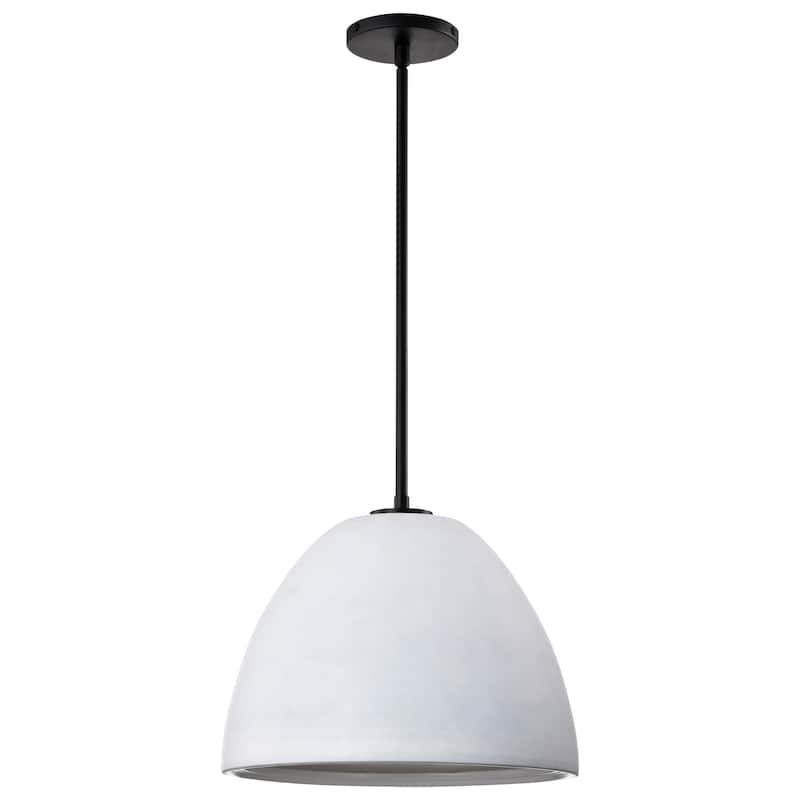 Collins 14 Inch Pendant with White Ceramic - Matte Black