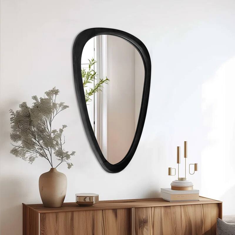 Irregular Mirror Asymmetrical Wood Wall Mirror