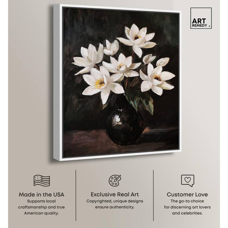 Chiaroscuro Flowers Canvas by Art Remedy