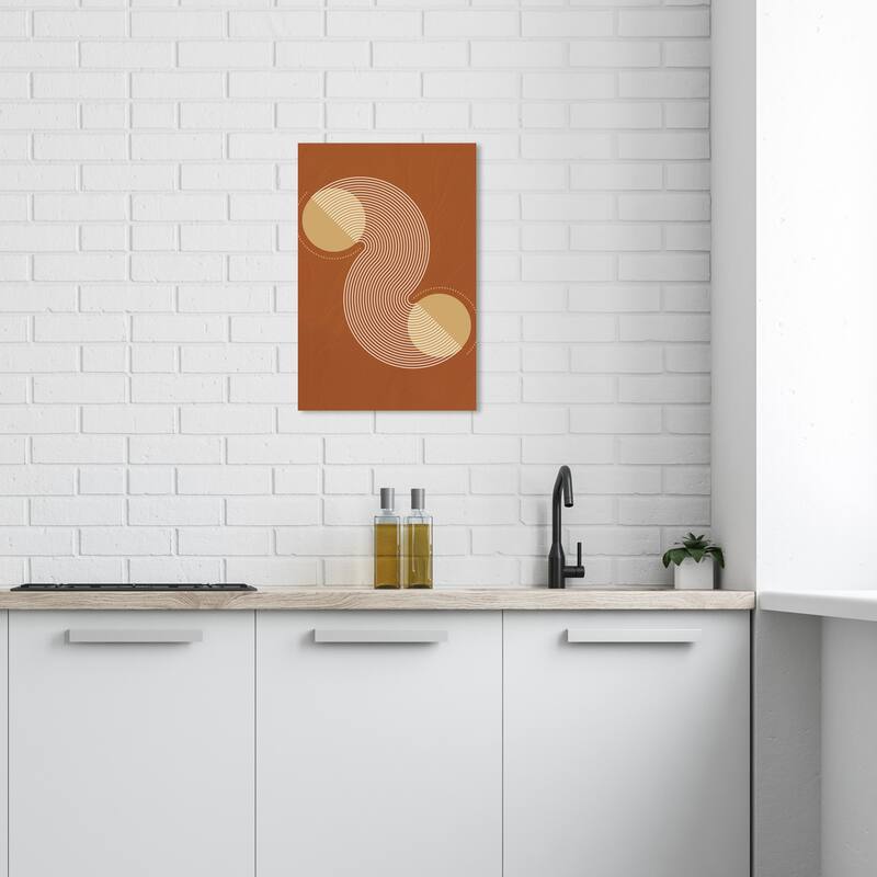Wynwood Studio Canvas Abstract Graphic Planets Moving Brown and Modern & Contemporary Wall Art Canvas Print - 24 x 16