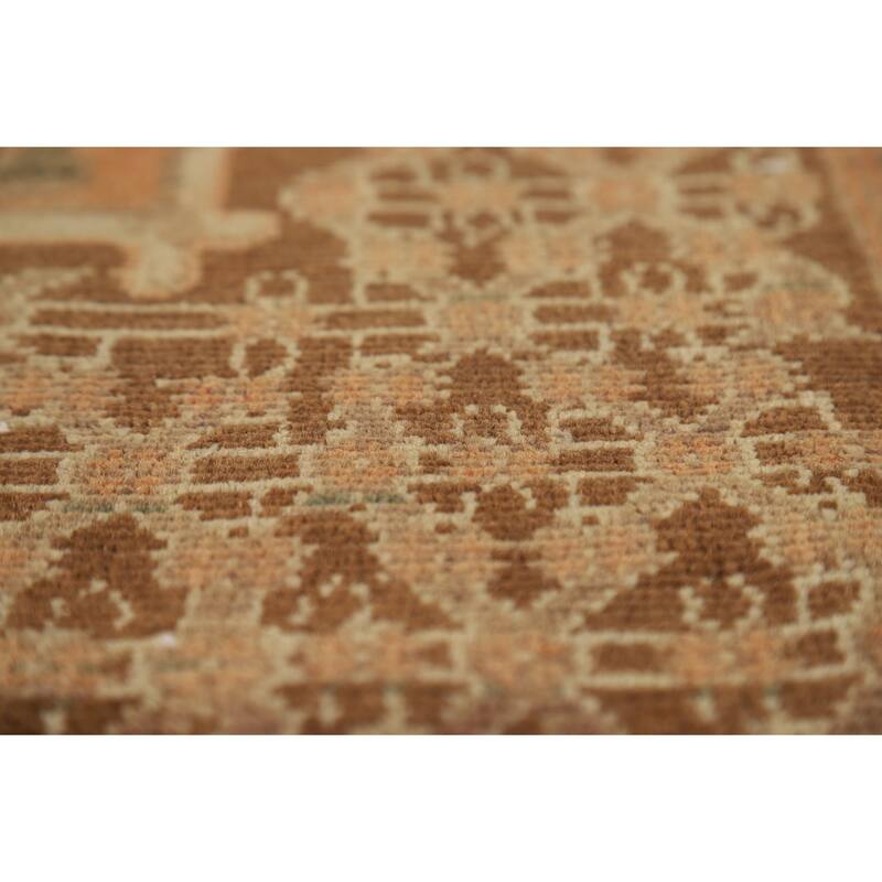 Brown Sarab Persian Vintage Area Rug Hand-Knotted Wool Carpet - 4'11"x 10'10"