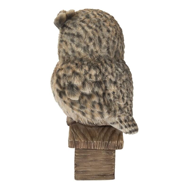 6.25" Brown Mother & Baby Owl with Welcome Sign Outdoor Garden Statue