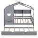 preview thumbnail 29 of 34, Playhouse Design Full Size House Wooden Bed With Trundle, Modern Design for Kids with Storage Shlef-White