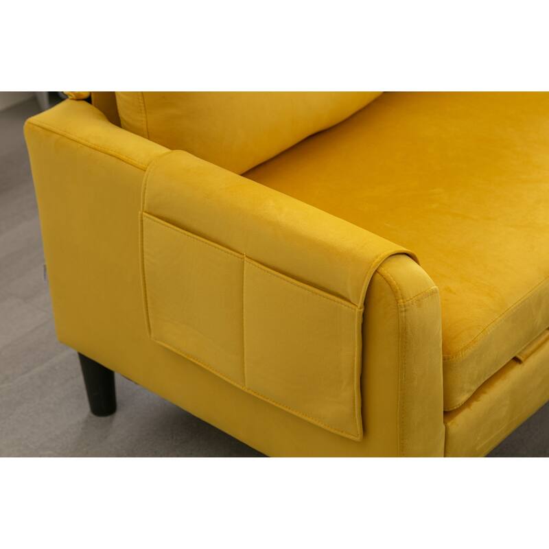 Modern LShaped 3Seat Convertible Sleeper Sectional Sofa with Storage