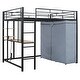 preview thumbnail 19 of 27, Twin Size Loft Metal Bed with Desk,Shelves,Power Outlet,LED Light and Wardrobe