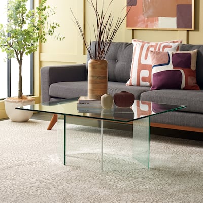 SAFAVIEH Aerith Tempered Glass Coffee Table - 35Wx35Dx16H