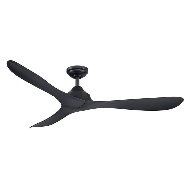 56" Modern Black 3-Blade Propeller DC Ceiling Fan with Remote