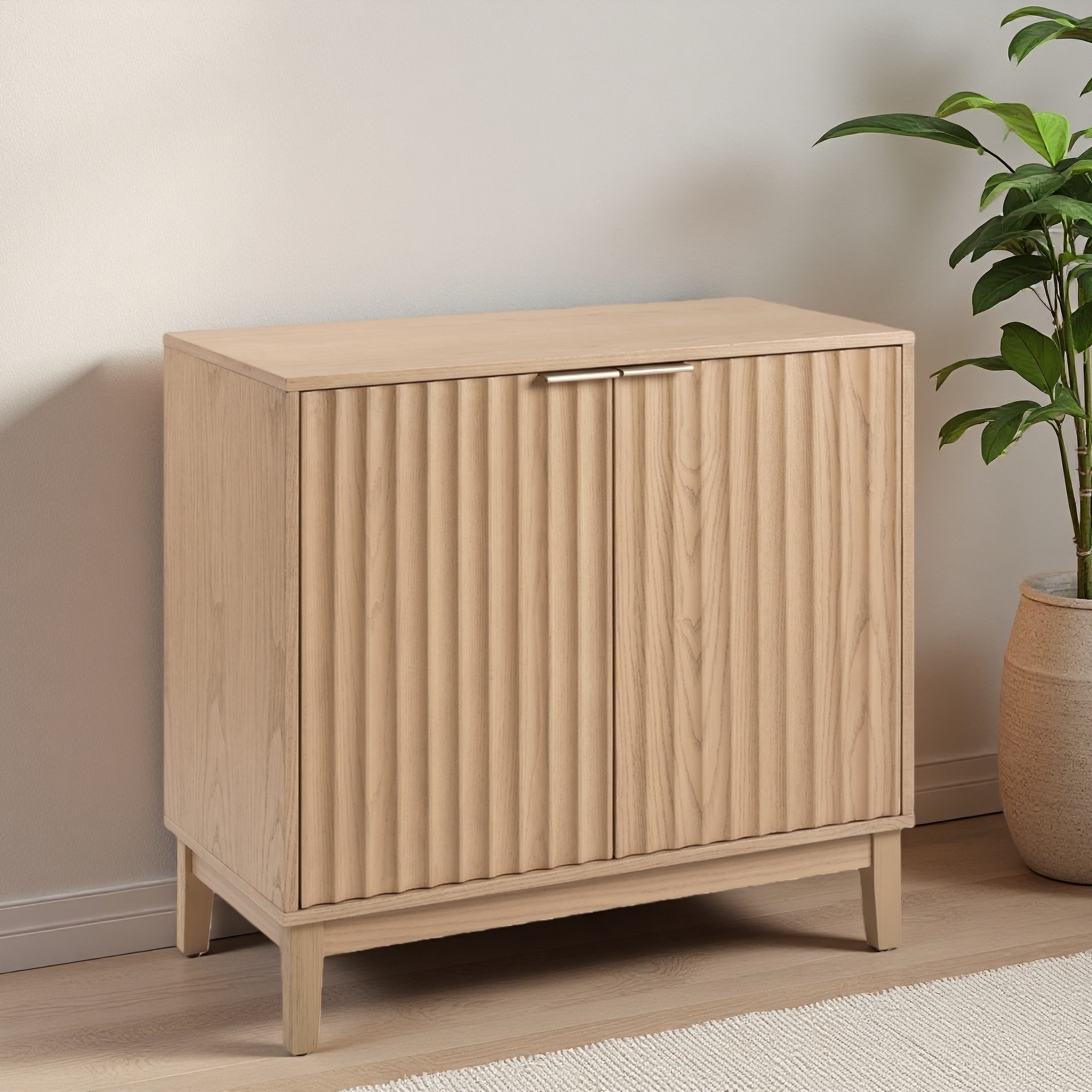 2-Doors Storage Cabinet with Shelf for Living Room